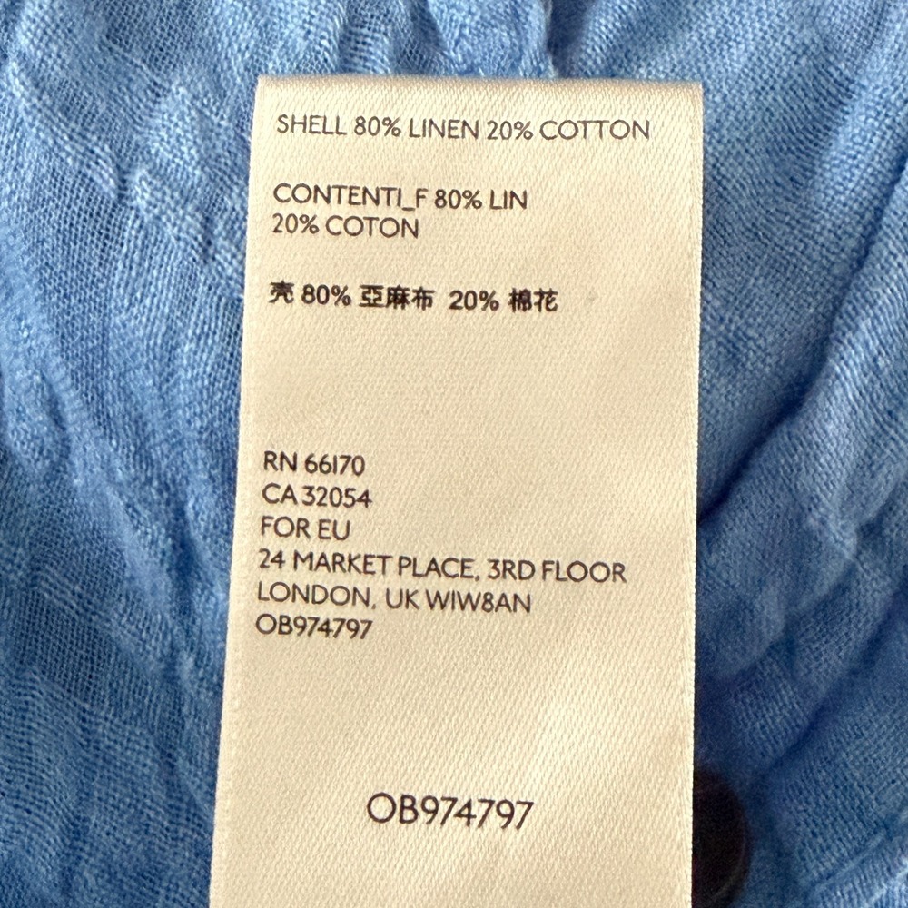 Anthropologie Pilcro & the Letterpress Gauzy Linen-Blend Button-Up Top Size 12 - Picture 9 of 11